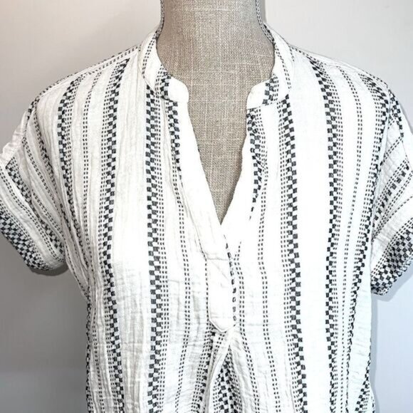 NWOT Madewell Lightspun Lakeline Popover Shirt Jacquard Sz XXS - Picture 6 of 11
